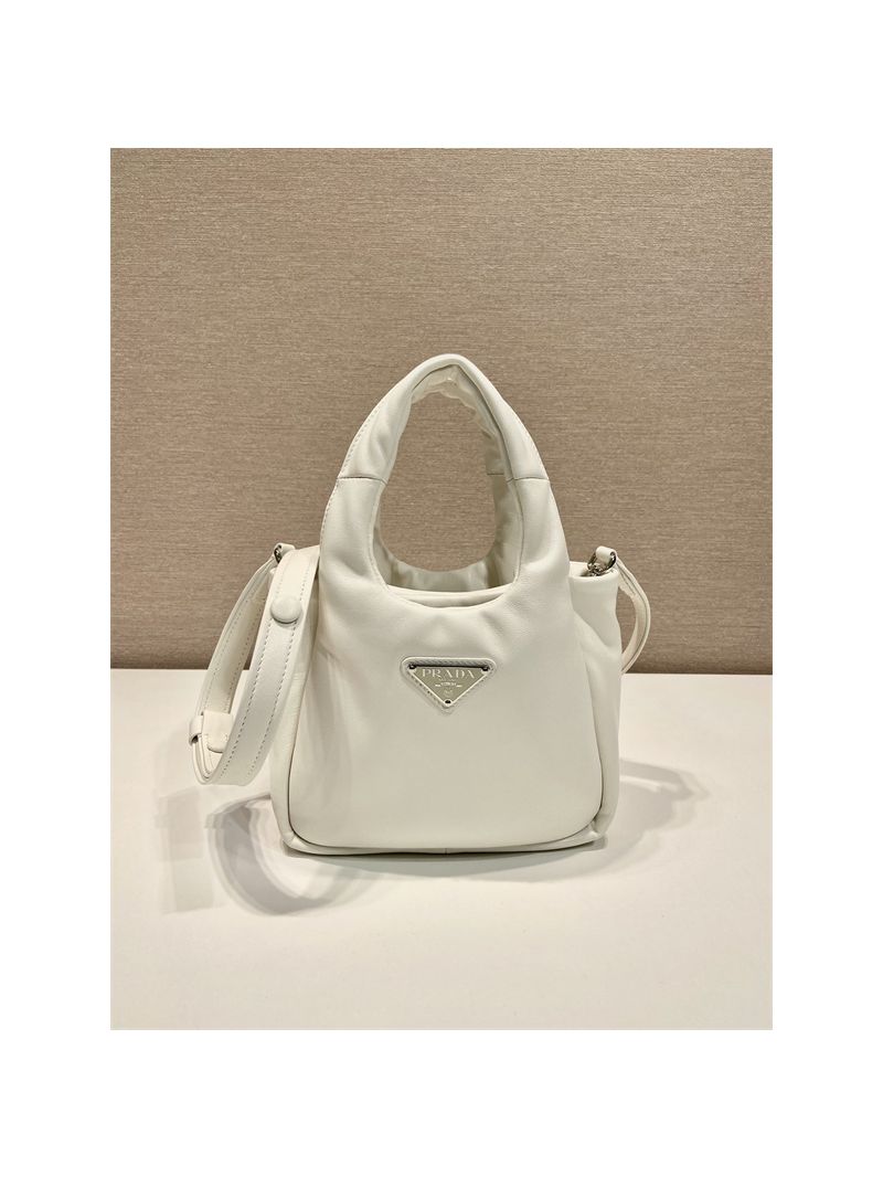 Prada Small padded Prada Soft white nappa-leather bag 1BA359