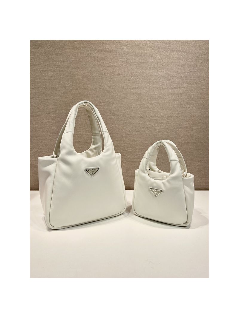 Prada Medium padded Prada Soft white nappa leather bag 1BG413