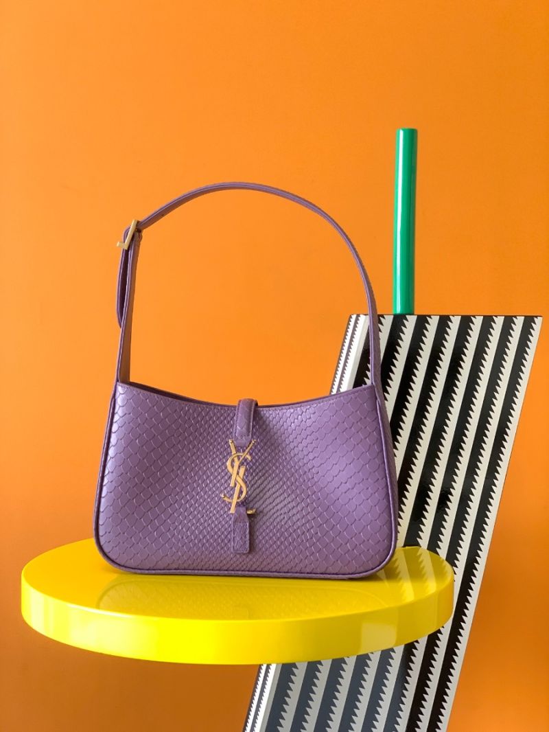YSL Saint Laurent Le 5 à 7 in purple python hobo bag 657228
