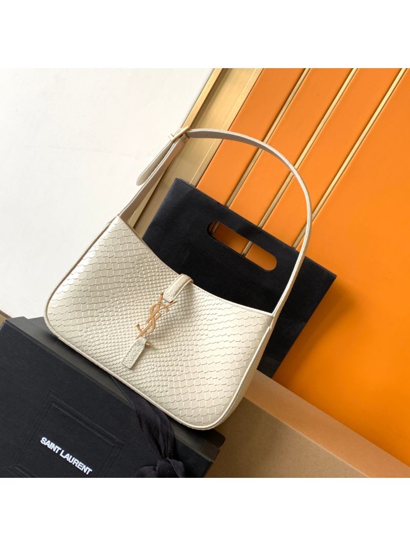 YSL Saint Laurent Le 5 à 7 in ivory python hobo bag 657228