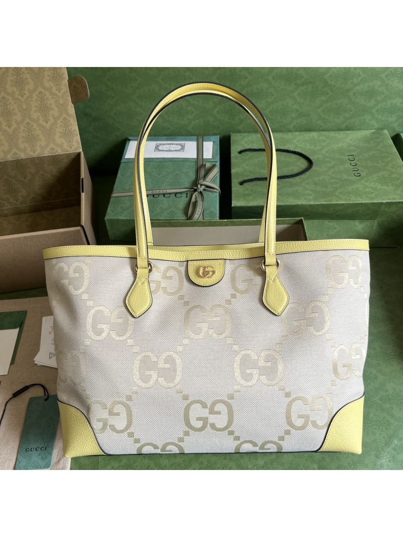 Gucci Ophidia GG Medium Tote 631685 Supreme Canvas banana yellow