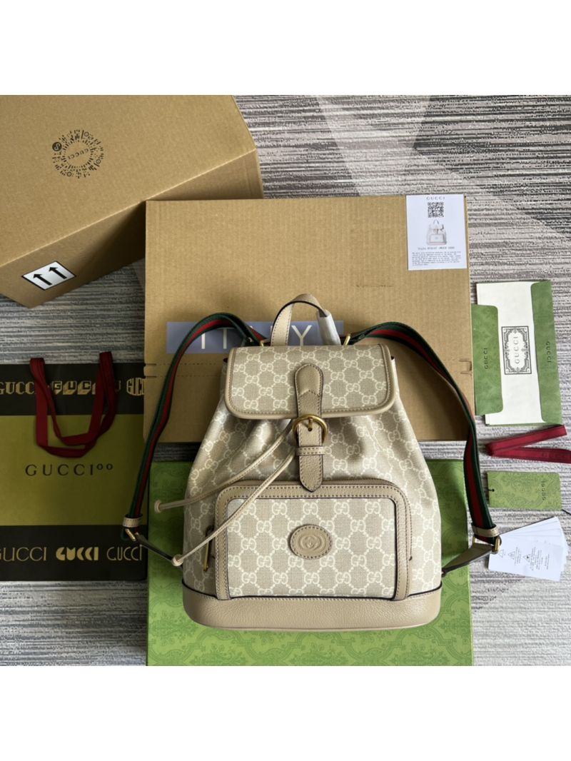 Gucci Backpack with Interlocking G 674147 beige and white