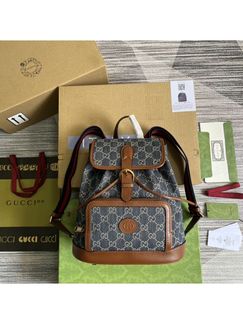 Gucci Backpack with Interlocking G 674147 brown and dark blue