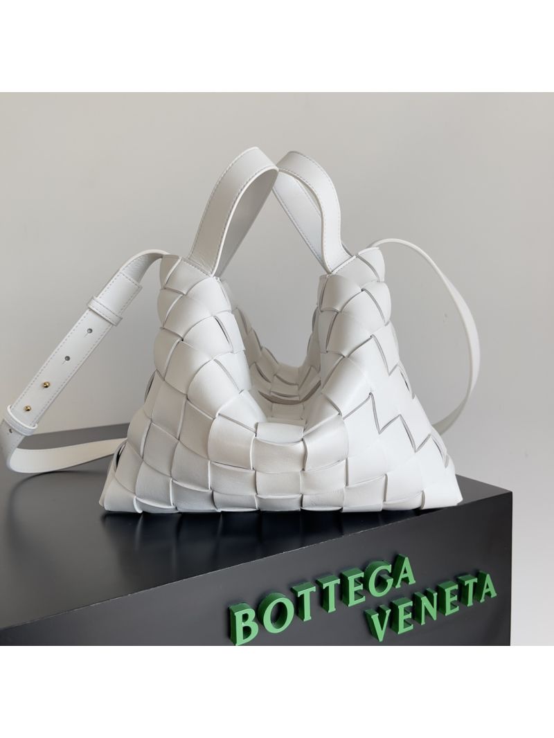 Bottega Veneta BV Cassette Bowling Intrecciato white Leather Bag 730327