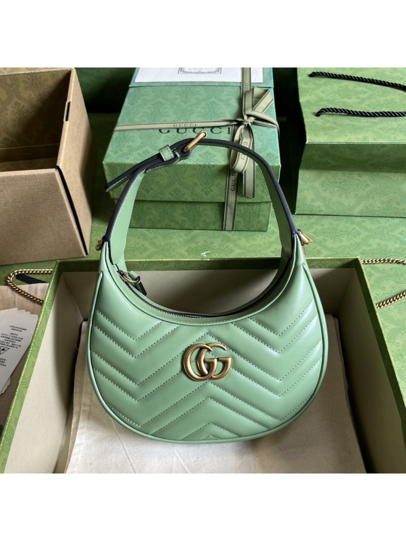 Gucci GG Marmont half-moon-shaped mini bag 699514 Green