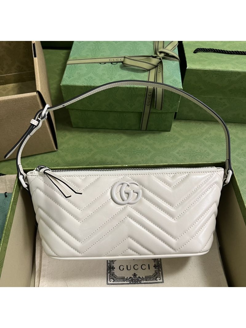 Gucci GG Marmont shoulder bag 739166 White with white hardware
