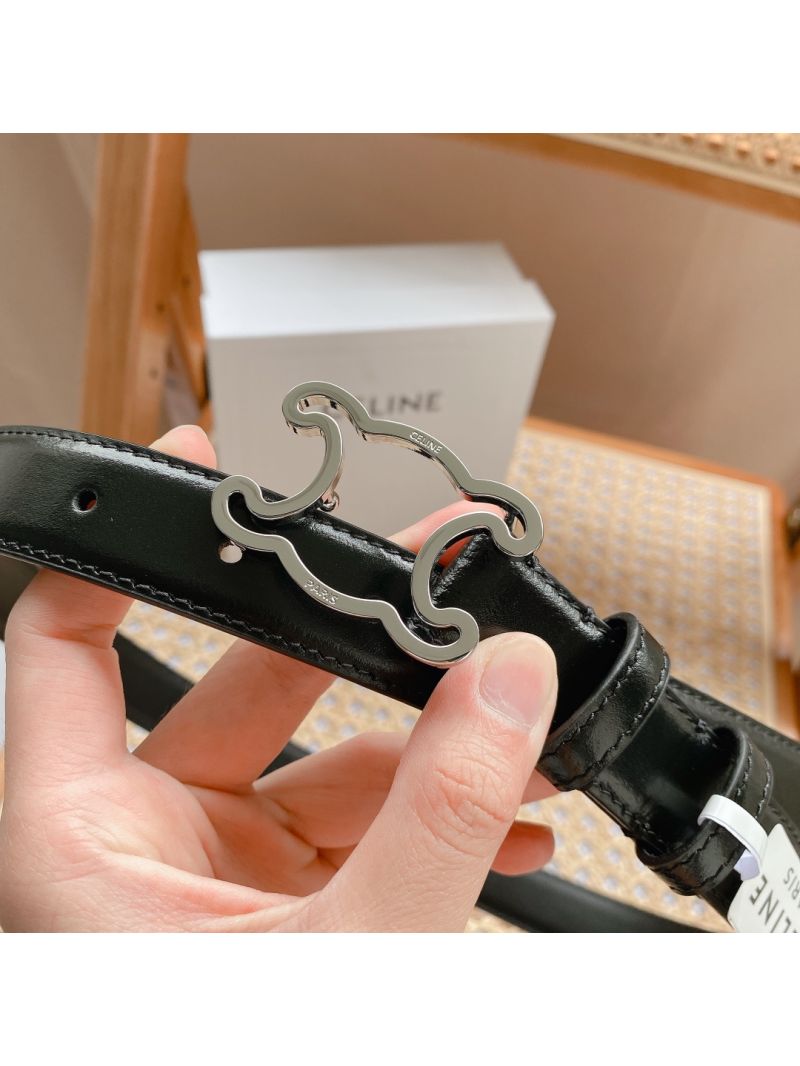 Celine Triomphe frame belt in taurillon leather