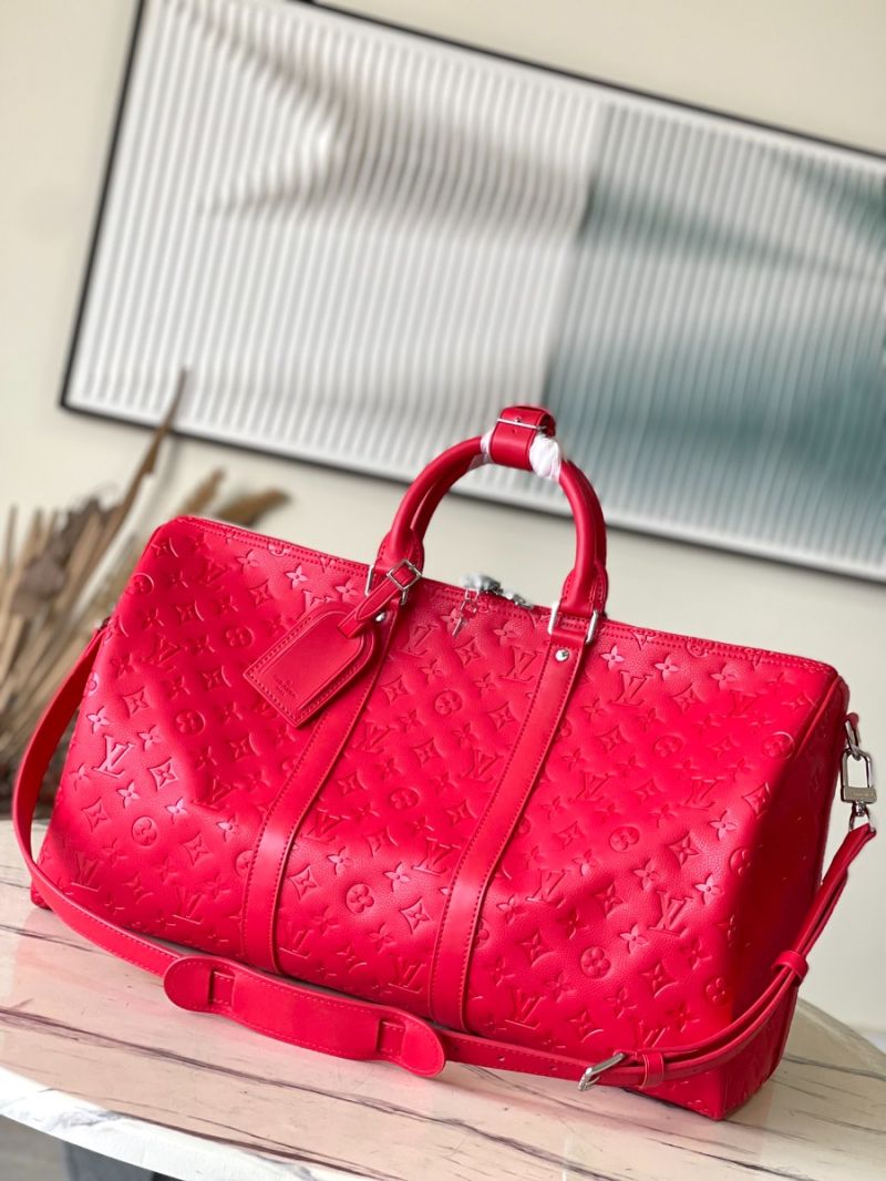 Louis Vuitton LV Keepall Bandoulière 50 in Taurillon Leather - Rouge