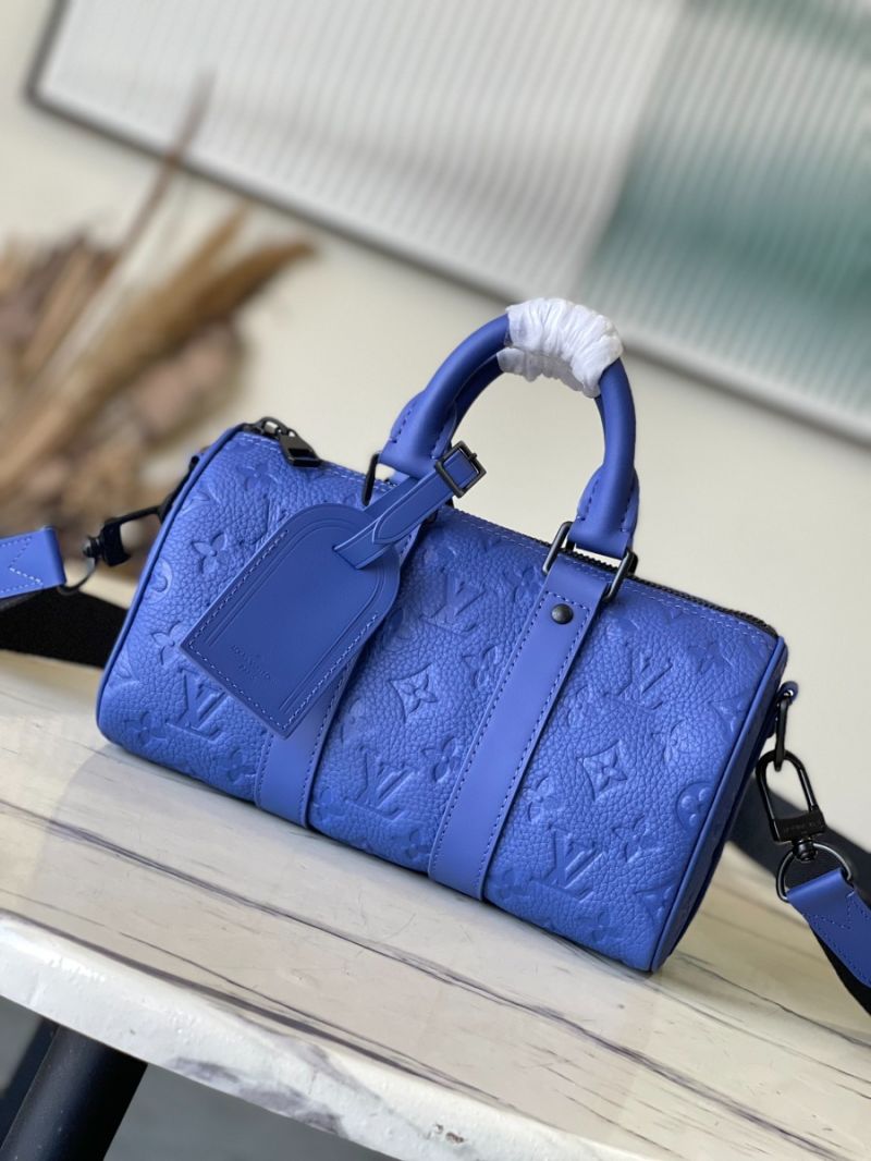 Louis Vuitton LV Keepall Bandoulière 25 in Racing Blue Taurillon Leather M23129