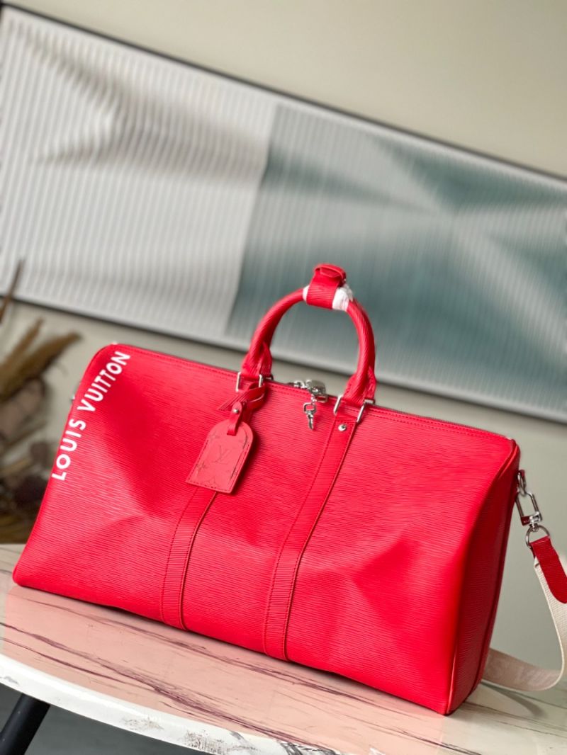Louis Vuitton Keepall Bandoulière 50 in Vermillion Red Epi XL Leather