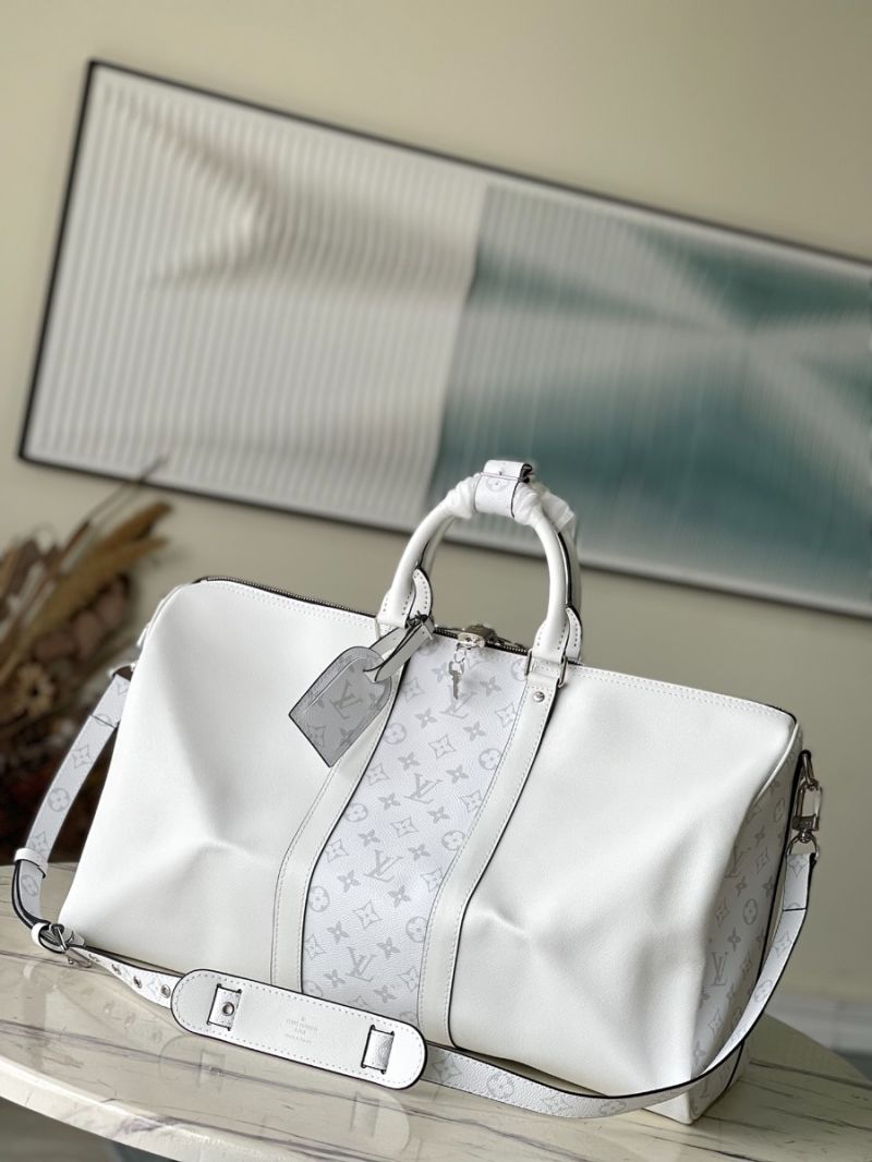Louis Vuitton Taigarama M30885 Keepall Bandoulière 50 in Optic White 