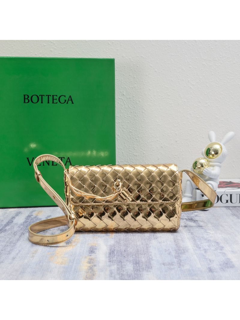 Bottega Veneta Mini Andiamo Gold Lamb Leather Shoulder Bag