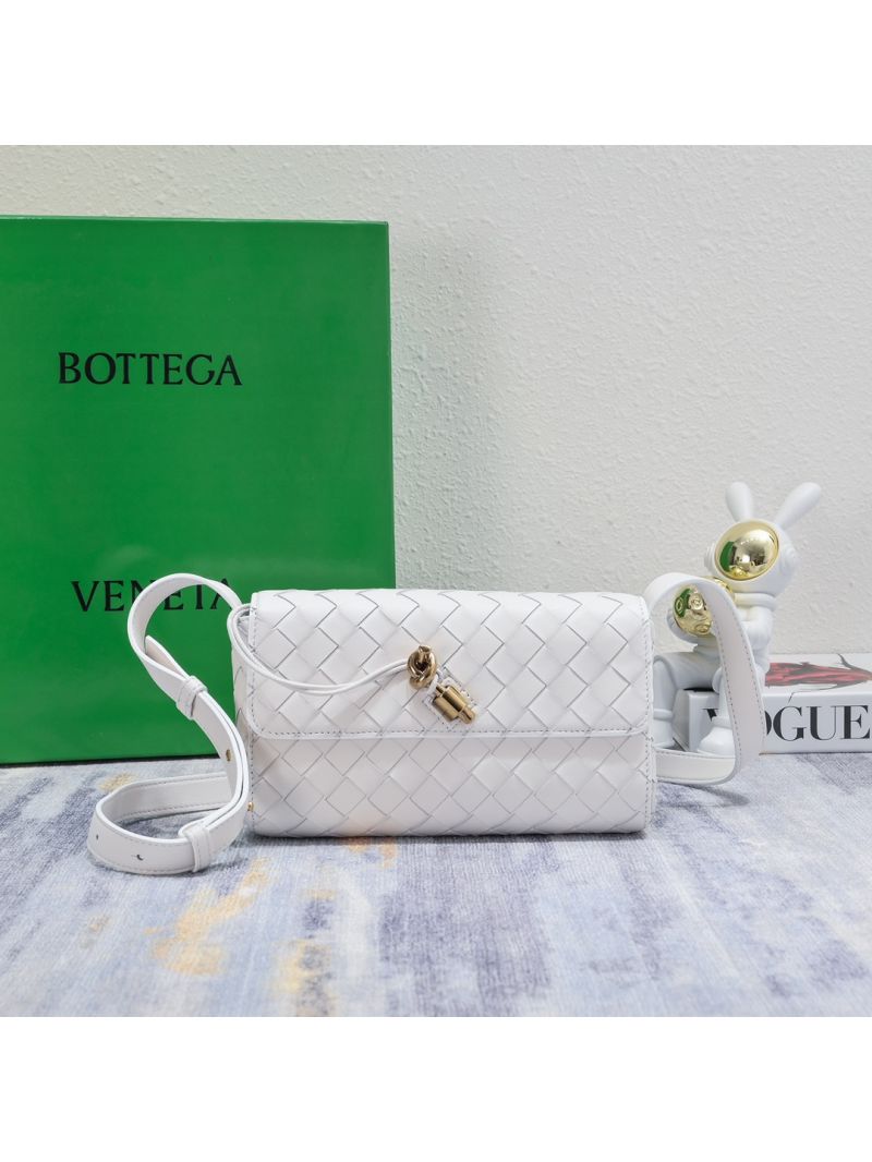 Bottega Veneta Mini Andiamo White Lamb Leather Shoulder Bag