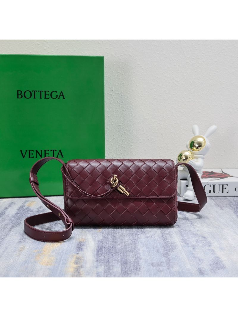 Bottega Veneta Mini Andiamo wine red Lamb Leather Shoulder Bag