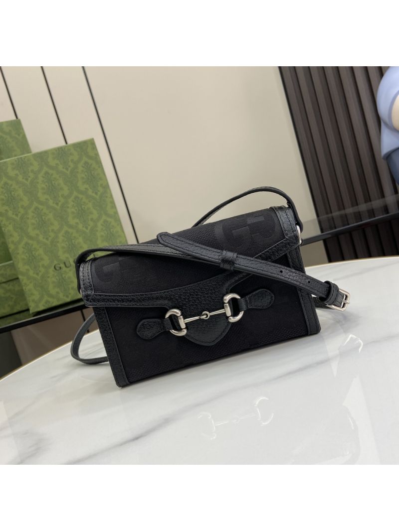 Gucci Horsebit 1955 Jumbo GG Mini Bag 699296 black
