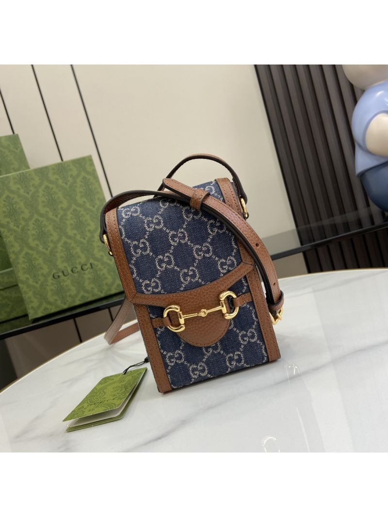Gucci Horsebit 1955 Mini Bag 625615 GG Supreme blue