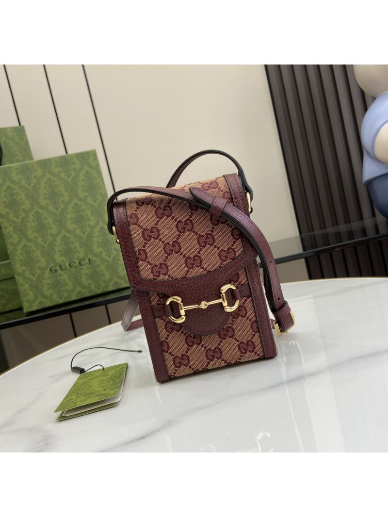 Gucci Horsebit 1955 Mini Bag 625615 GG Supreme Red