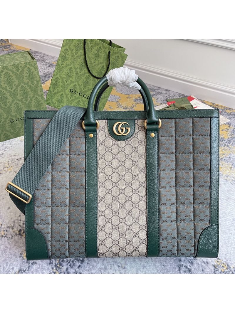 Gucci Mini GG Canvas Large Tote Bag 724665 Green
