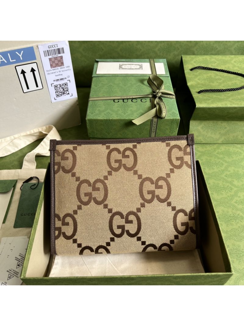 Gucci JUMBO GG POUCH 699318 Brown GG canvas