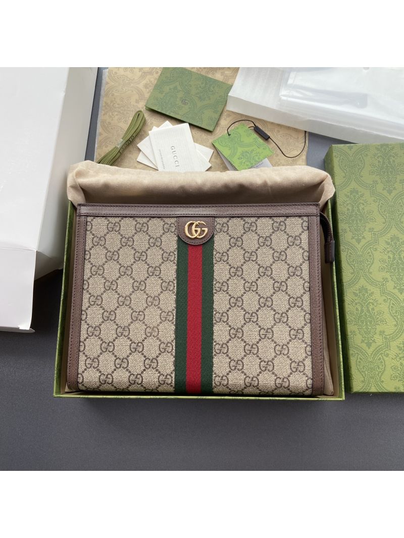 Gucci Ophidia Pouch 625549 brown leather