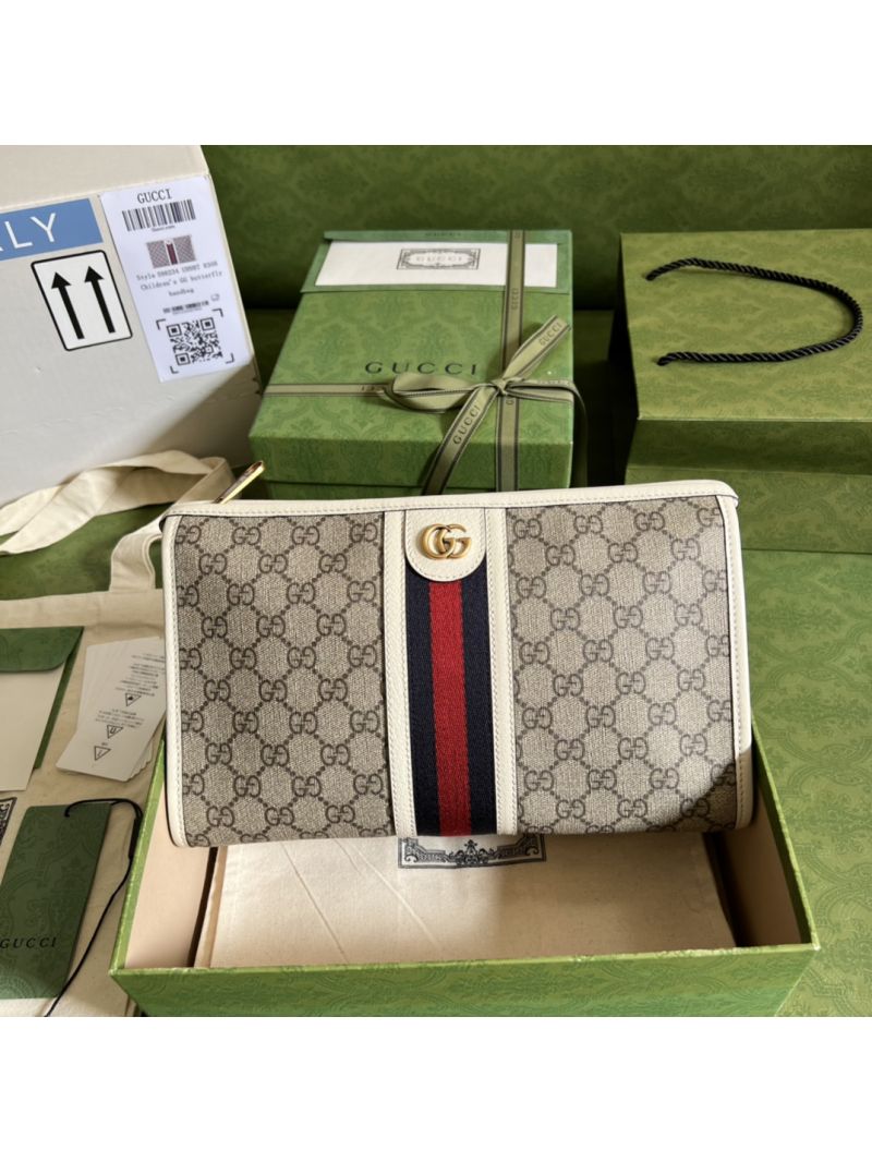 Gucci Ophidia GG Toiletry Case 598234 White leather