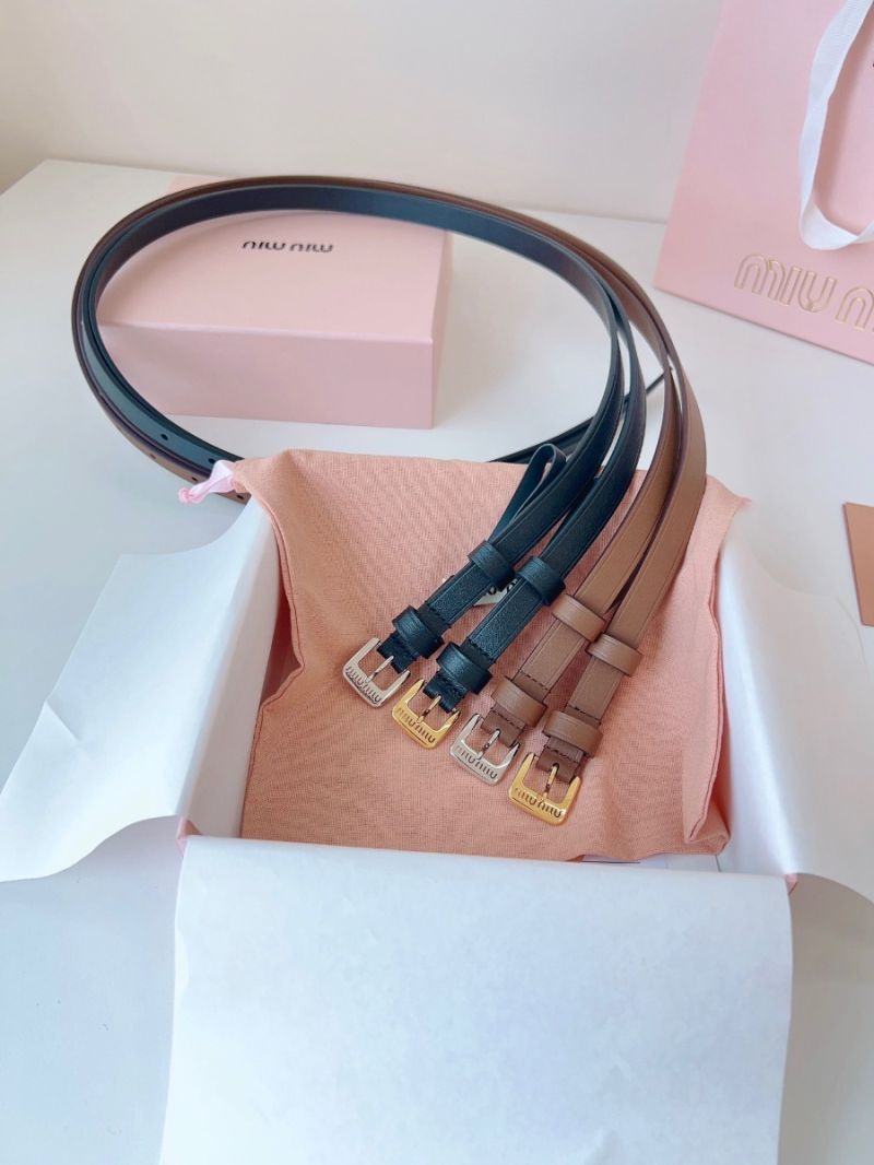 Miu Miu Jet Black Nappa Leather Belt