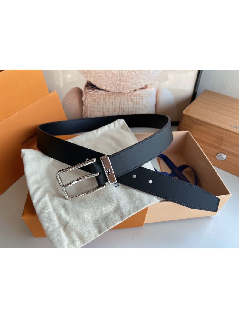 Louis Vuitton LV Pont Neuf 35mm Black Smooth Leather Belt