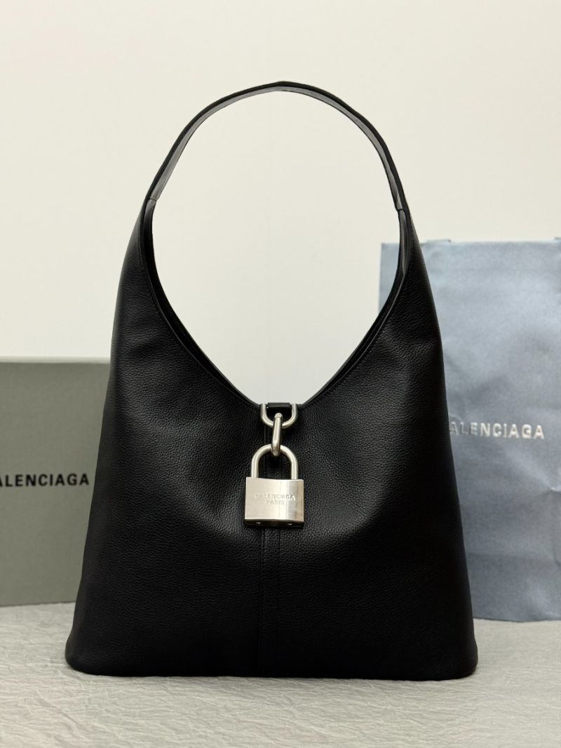 Balenciaga Women's Locker Medium North-South Hobo Bag in Black