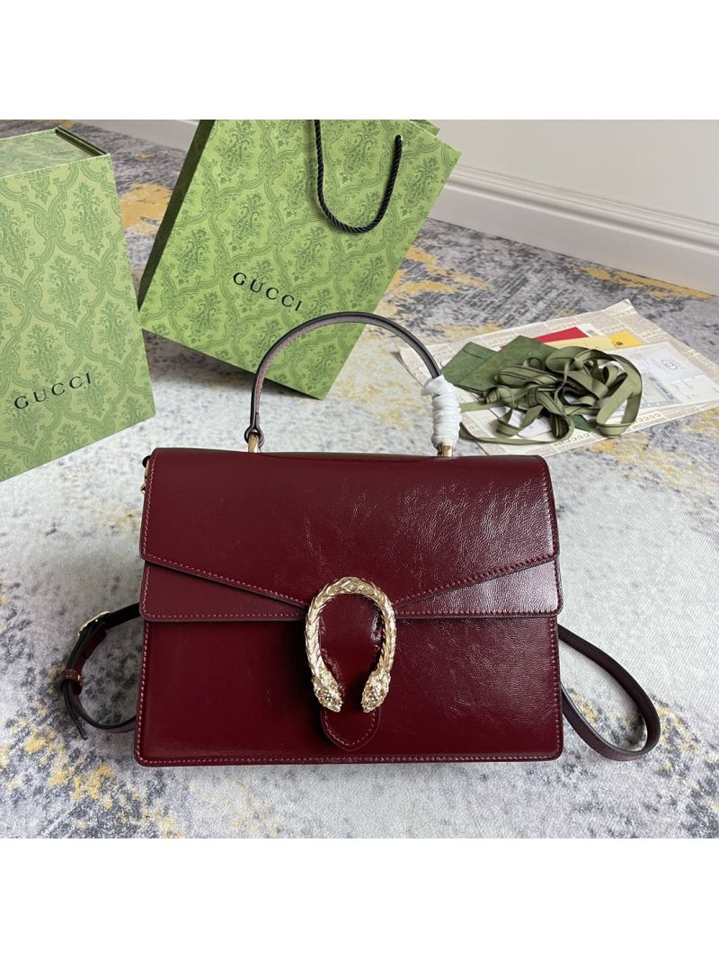 Gucci Dionysus Medium Top Handle Bag in Rosso Ancora 795007