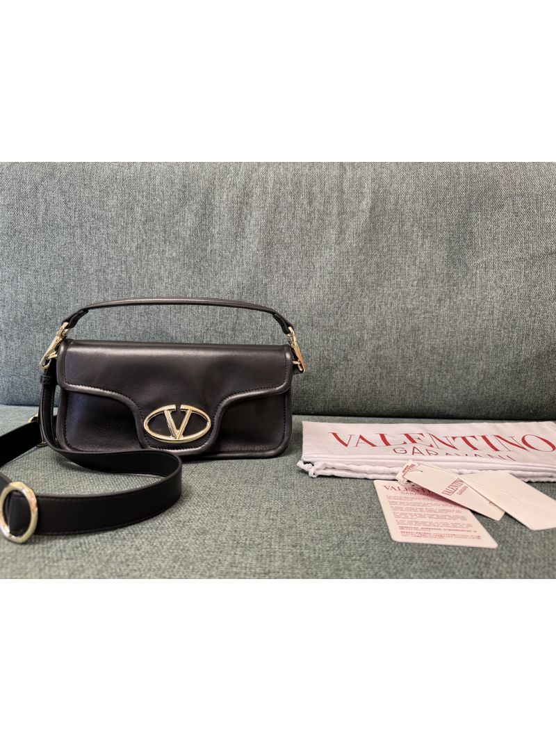 Valentino Garavani VLogo 1960 Nappa Leather Medium Shoulder Bag black