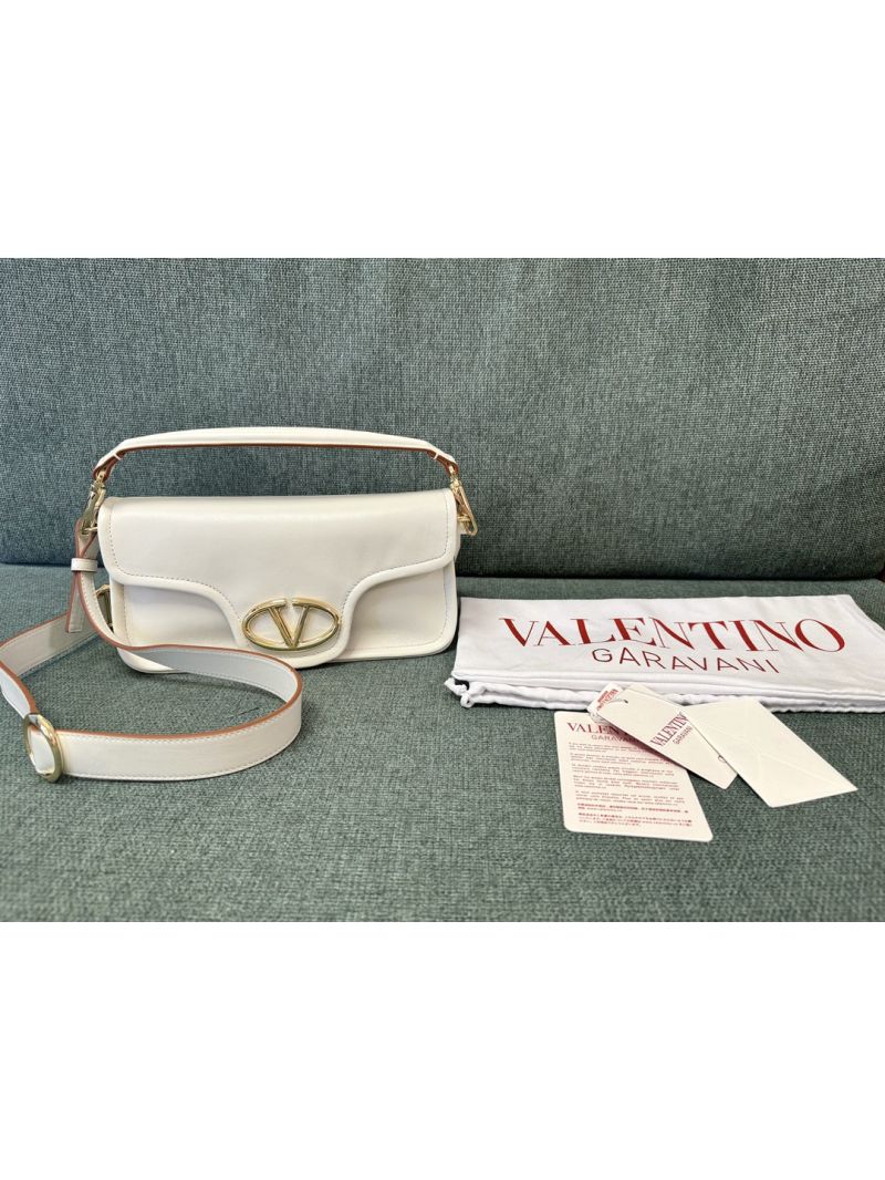 Valentino Garavani VLogo 1960 Nappa Leather Medium Shoulder Bag white