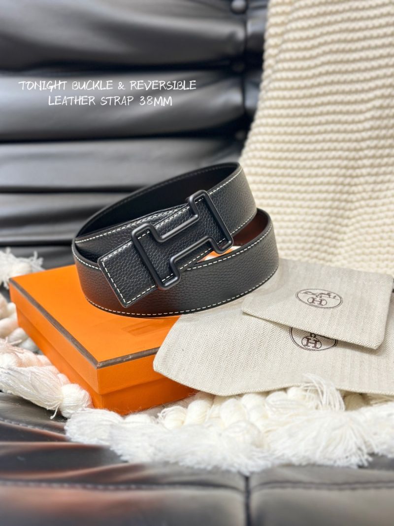 Hermès Tonight Color Belt Buckle & togo Leather Strap 32mm & 38mm black