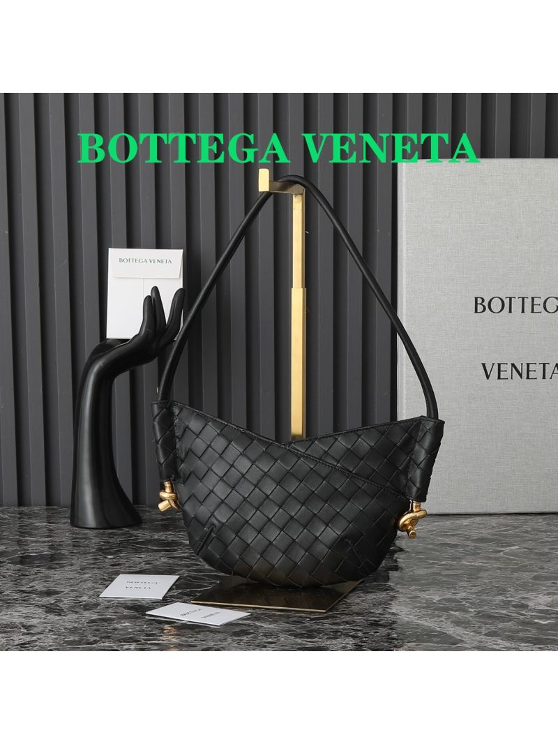 Bottega Veneta Mini Solstice Intrecciato Leather Shoulder Bag 796378 black