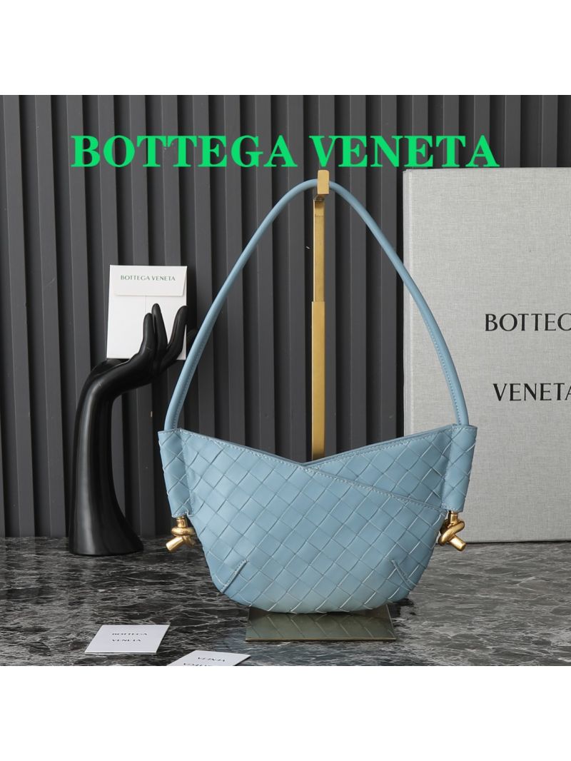 Bottega Veneta Mini Solstice Intrecciato Leather Shoulder Bag 796378 ice blue