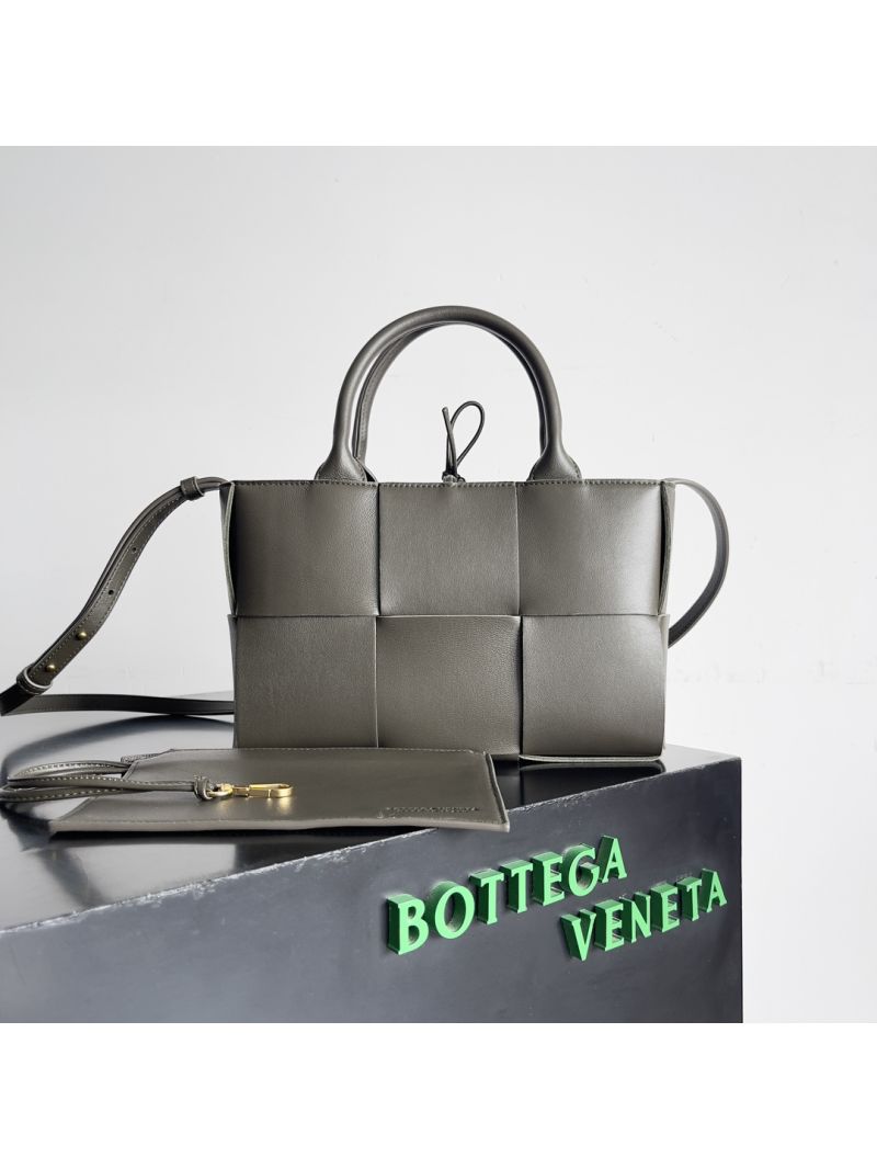 Bottega Veneta BV Mini Arco Tote Bag Mini Intreccio Lambskin Leather 709337 Kaki