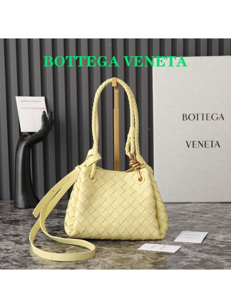 Bottega Veneta Parachute Small Intrecciato Leather Shoulder Bag 796569 light yellow