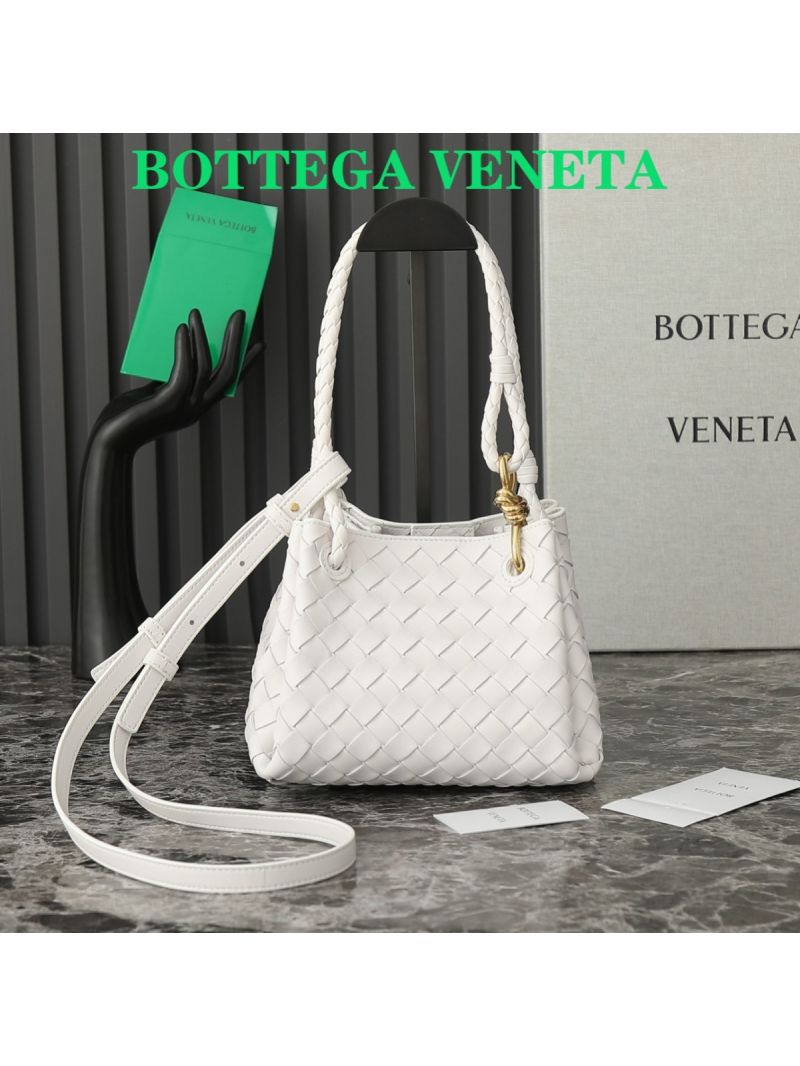 Bottega Veneta Parachute Small Intrecciato Leather Shoulder Bag 796569 white