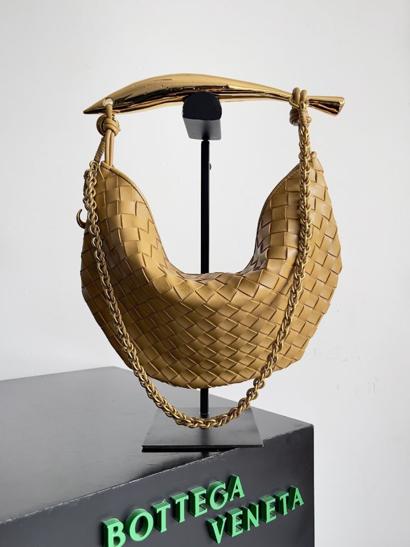 Bottega Veneta BV Sardine With Braided Chain Intrecciato leather bag 776768 Dark Praline