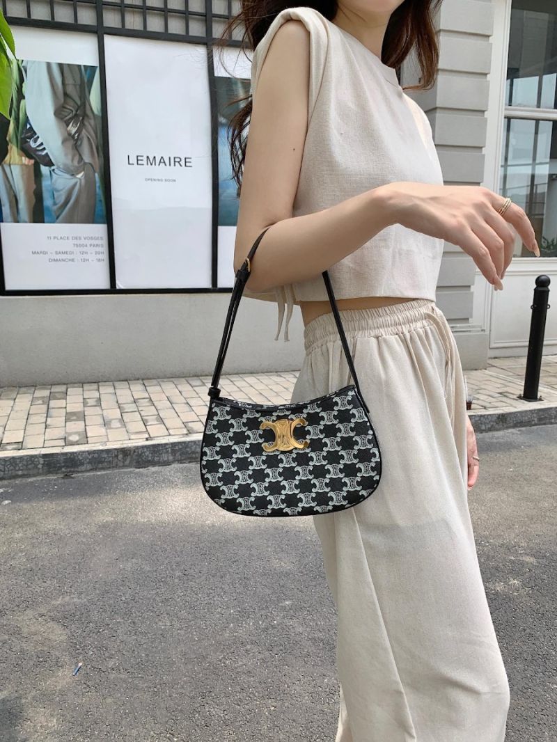 Celine Medium Tilly Bag in Triomphe Canvas black 115702