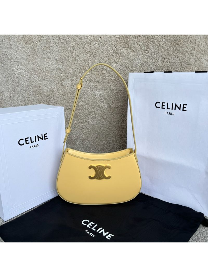 Celine Medium Tilly Bag in Shiny Calfskin 115703 yellow