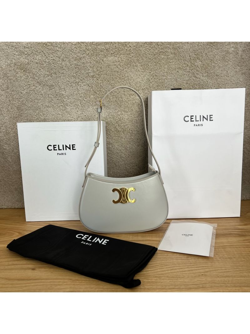 Celine Medium Tilly Bag in Shiny Calfskin 115703 grey