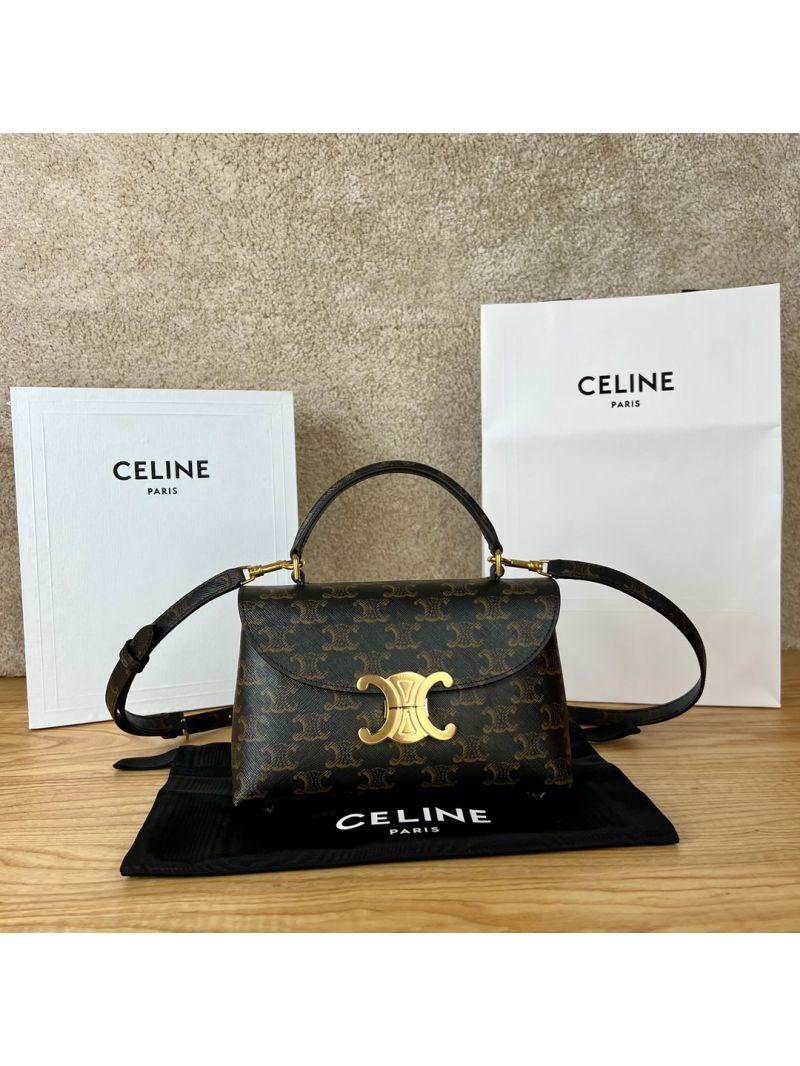 Celine Teen Nino Bag in Triomphe Canvas 118112 tan