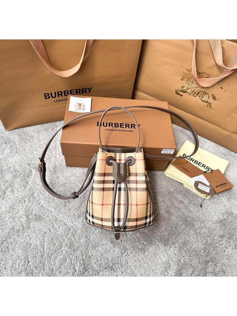 Burberry Mini Check Bucket Bag – Archive Beige/Military 81004881