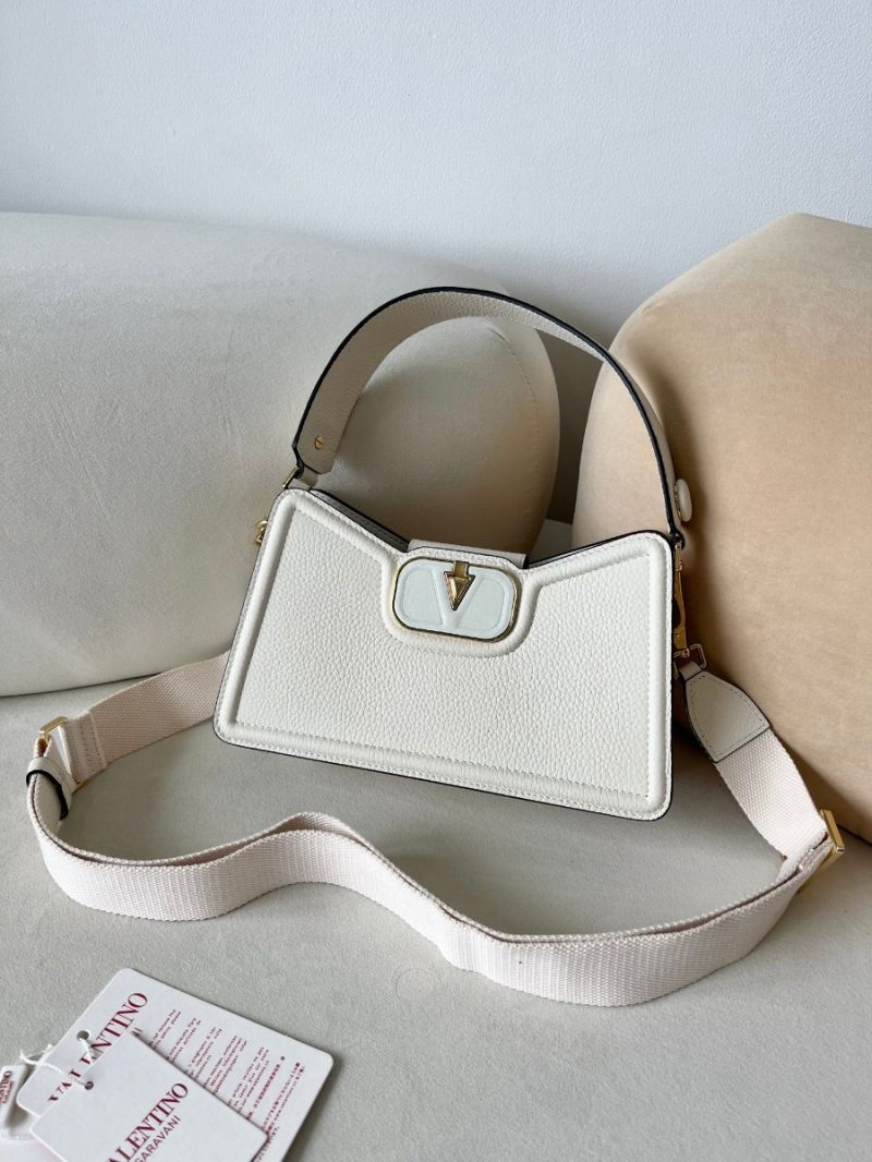 Valentino Garavani Vlogo Signature Shoulder Bag - white Grained Calfskin Leather