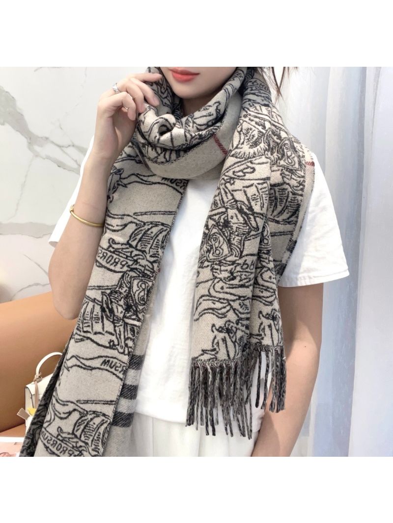 Burberry Reversible EKD Cashmere Scarf stone – Luxurious Double-Sided Winter Accessory