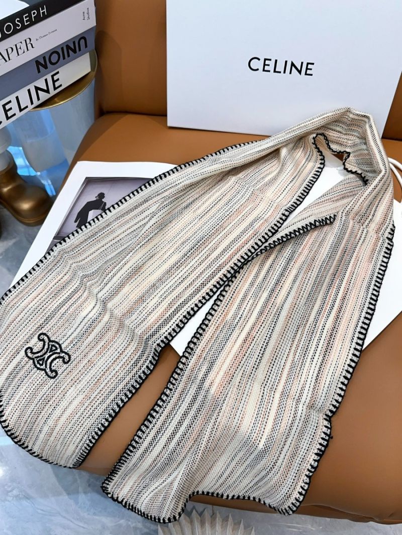 Celine Spring Collection Elegant Wool-Cashmere Scarf 15 x 150cm – Versatile and Sophisticated Accessory 