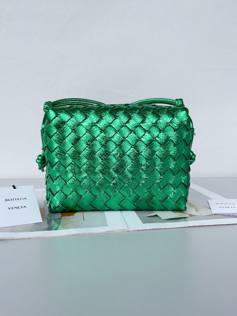 Bottega Veneta BV Small Loop Camera Bag 680255 metallic green