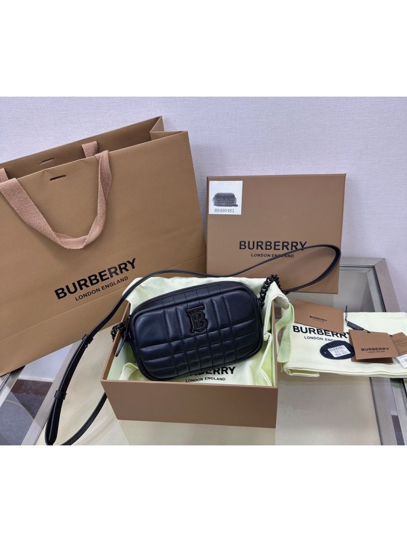 Burberry Mini Lola Quilted Luxury Camera Bag 048155 black with black hardware