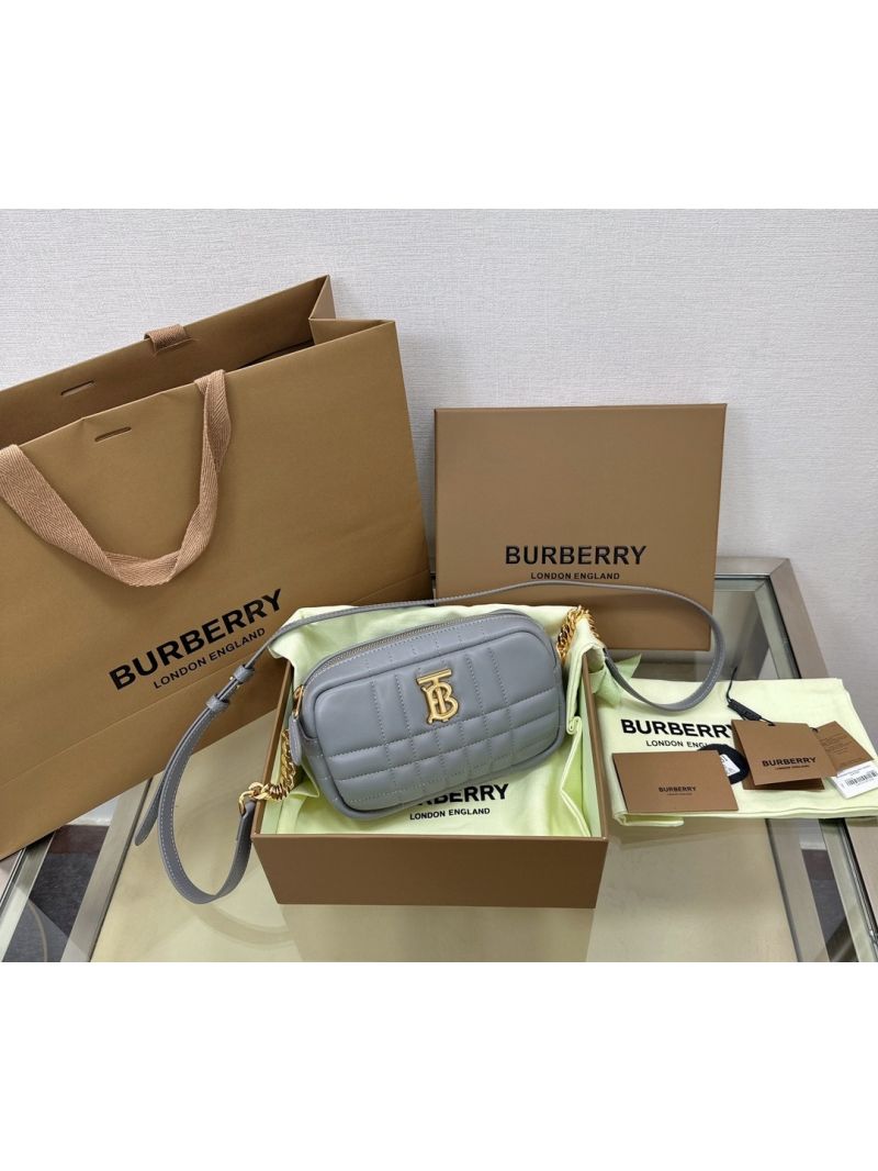 Burberry Mini Lola Quilted Luxury Camera Bag 048155 grey