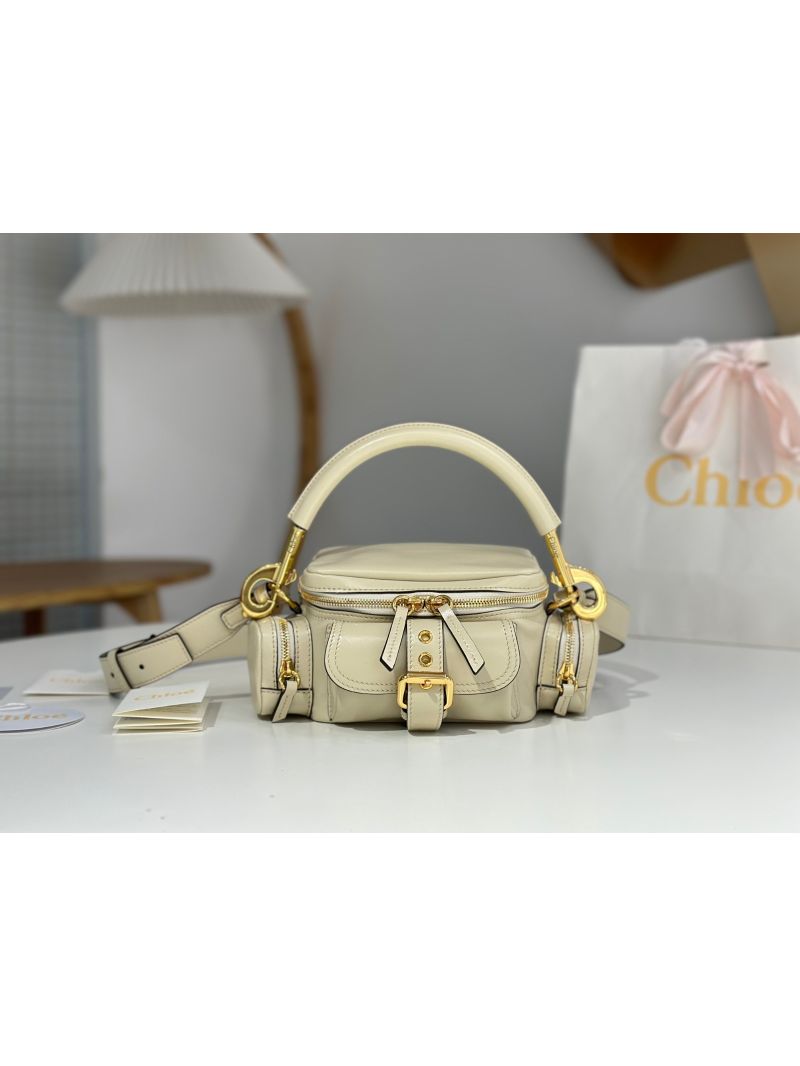 Chloé Small Camera Bag in Shiny Leather white